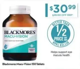 Chemist Warehouse Blackmores Macu-Vision 150 Tablets offer