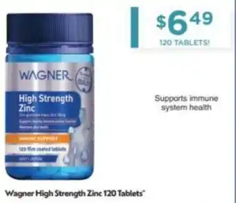 Chemist Warehouse Wagner High Strength Zinc 120 Tablets offer