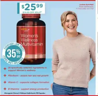 Chemist Warehouse Microgenics Women's Wellness Multivitamin 120 Capsules offer
