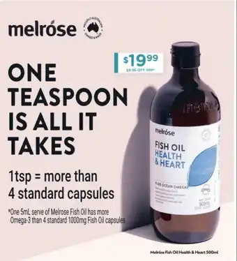 Chemist Warehouse Melrose Fish Oil Health & Heart 500ml offer