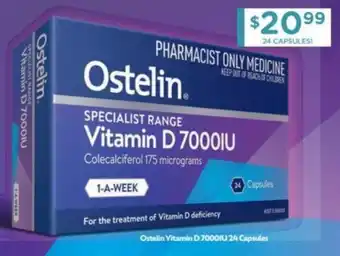 Chemist Warehouse Ostelin Vitamin D 7000IU 24 Capsules offer