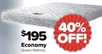 ComfortStyle Furniture & Bedding Economy Queen Mattress offer