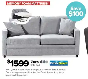 ComfortStyle Furniture & Bedding Zara Sofa Bed offer