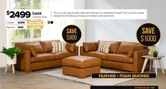 ComfortStyle Furniture & Bedding Luca 3 Seater Sofa offer