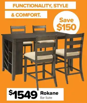 ComfortStyle Furniture & Bedding Rokane Bar Suite offer