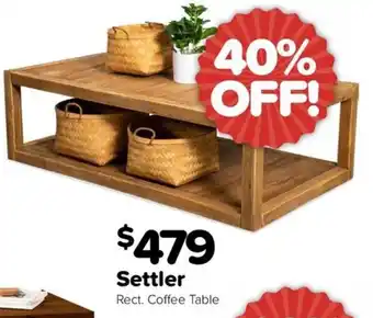 ComfortStyle Furniture & Bedding Settler Rect. Coffee Table offer