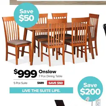 ComfortStyle Furniture & Bedding Onslow 7 Pce Dining Table offer