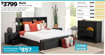 ComfortStyle Furniture & Bedding Narla Bedroom Package offer