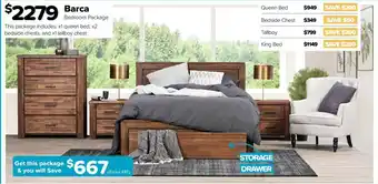 ComfortStyle Furniture & Bedding Barca Bedroom Package offer