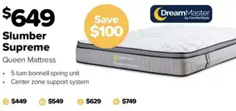 ComfortStyle Furniture & Bedding Slumber Supreme Queen Mattress offer