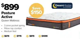ComfortStyle Furniture & Bedding Posture Active Queen Mattress offer