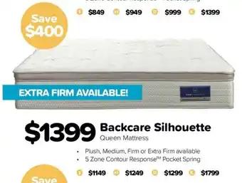 ComfortStyle Furniture & Bedding Backcare Silhouette Queen Mattress offer