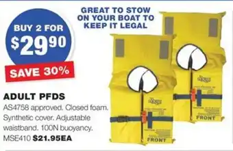 Road Tech Marine ADULT PFDS offer