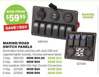 Road Tech Marine MARINE/ROAD SWITCH PANELS offer