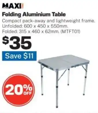 Folding Aluminium Table