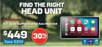 Repco 6.8" Apple CarPlay/Android Auto Head Unit offer