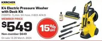Repco K4 Electric Pressure Washer with Deck Kit offer