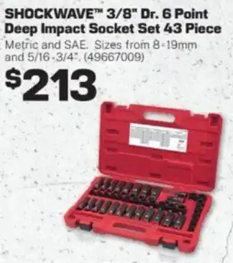 Repco SHOCKWAVE 3/8" Dr. 6 Point Deep Impact Socket Set 43 Piece offer