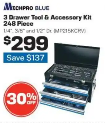 Repco 3 Drawer Tool & Accessory Kit 248 Piece offer