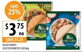 Supabarn HELGAS WRAPS SELECTED VARIETIES 250/560g offer