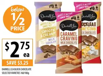 Supabarn DARRELL LEA BLOCK CHOCOLATE SELECTED VARIETIES 160/180g offer