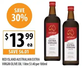 Supabarn RED ISLAND AUSTRALIAN EXTRA VIRGIN OLIVE OIL 1 litre offer
