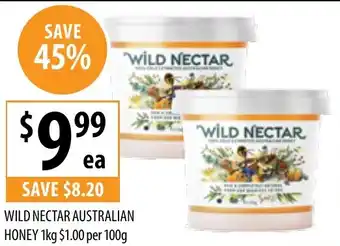 Supabarn WILD NECTAR AUSTRALIAN HONEY 1kg offer