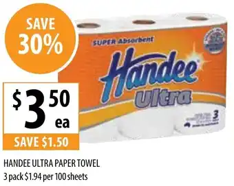 Supabarn HANDEE ULTRA PAPER TOWEL 3 pack offer