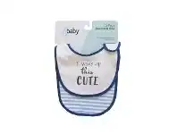 Baby Bunting 4Baby Newborn Slogan Bib - I Woke Up This Cute - 2 Pack offer