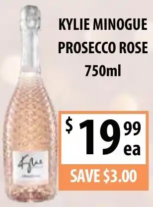 Supabarn KYLIE MINOGUE PROSECCO ROSE 750ml offer