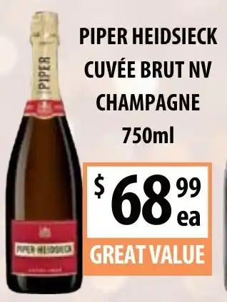 PIPER HEIDSIECK CUVÉE BRUT NV CHAMPAGNE 750ml