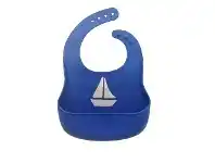 Baby Bunting 4Baby Silicone Bib - Boat - Blue offer