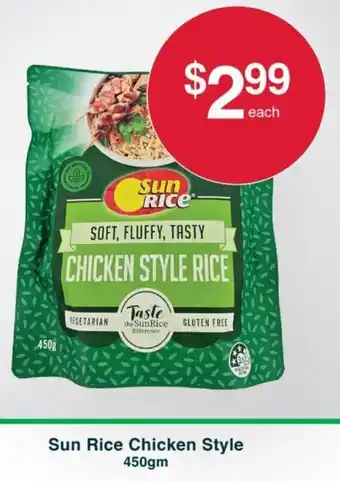 Australian Butchers Store Sun Rice Chicken Style 450g offer