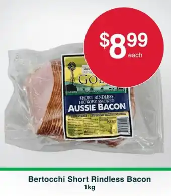 Bertocchi Short Rindless Bacon 1kg