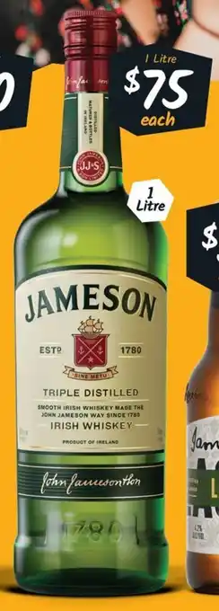Cellarbrations Jameson Irish Whiskey 1L offer