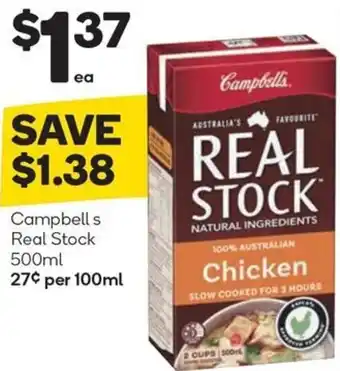 Woolworths Campbell's Real Stock 500ml offer