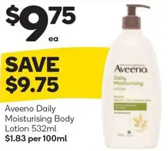 Woolworths Aveeno Daily Moisturising Body Lotion 532ml offer