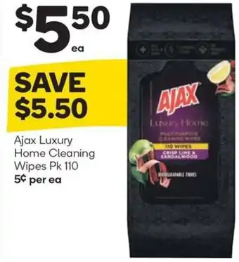 Woolworths Ajax Luxury Home Cleaning Wipes Pk 110 offer