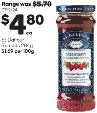 Woolworths St Dalfour Spreads 284g offer