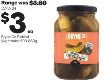 Bryne Co Pickled Vegetables 500- 680g