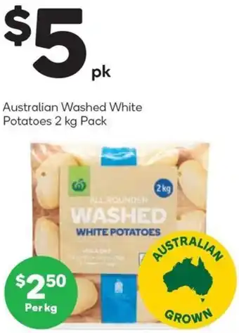 Woolworths Australian Washed White Potatoes 2 kg Pack offer
