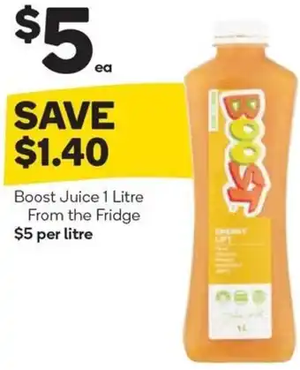 Woolworths Boost Juice 1 Litre offer
