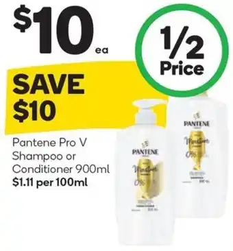 Woolworths Pantene Pro V Shampoo or Conditioner 900ml offer