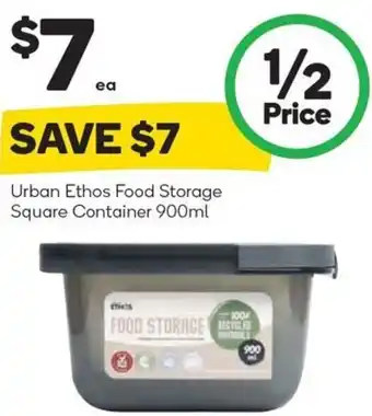 Woolworths Urban Ethos Food Storage Square Container 900ml offer