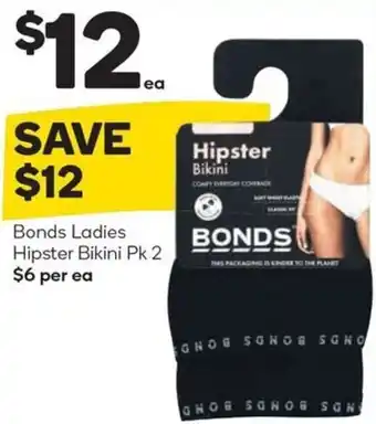 Woolworths Bonds Ladies Hipster Bikini Pk 2 offer