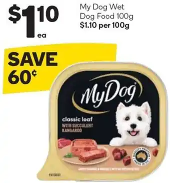 Woolworths My Dog Wet Dog Food 100g offer