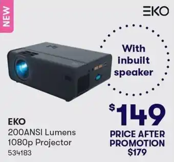EKO 200ANSI Lumens 1080p Projector