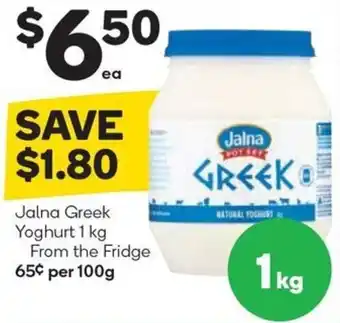 Woolworths Jalna Greek Yoghurt 1 kg offer