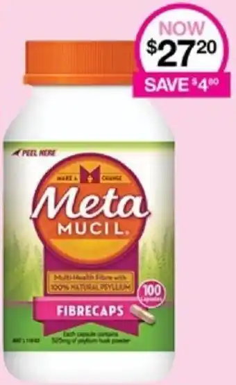 Priceline Metamucil Fibrecaps 100 capsules offer