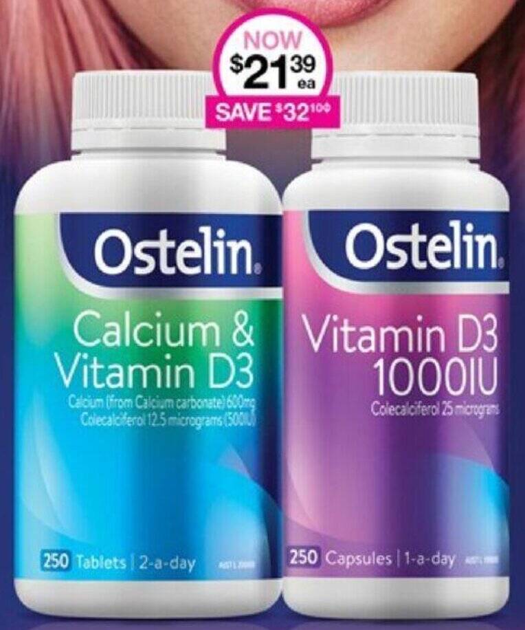 Ostelin. Calcium & Vitamin D3/ Vitamin D3 1000IU offer at Priceline